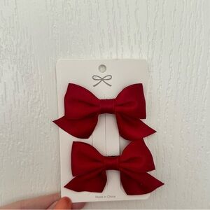 Red Hair Bow Clips - 2 pack